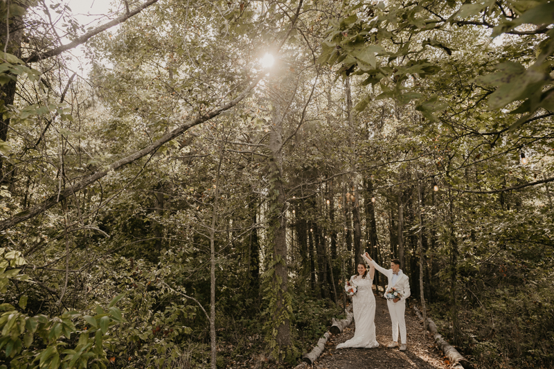 Stunning bride and bride wedding portraits at Kylan Barn in Delmar, Maryland by Britney Clause Photography