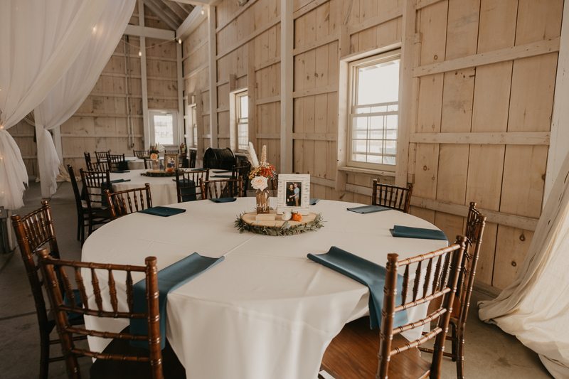 Magical DIY wedding reception decor at Kylan Barn in Delmar, Maryland by Britney Clause Photography