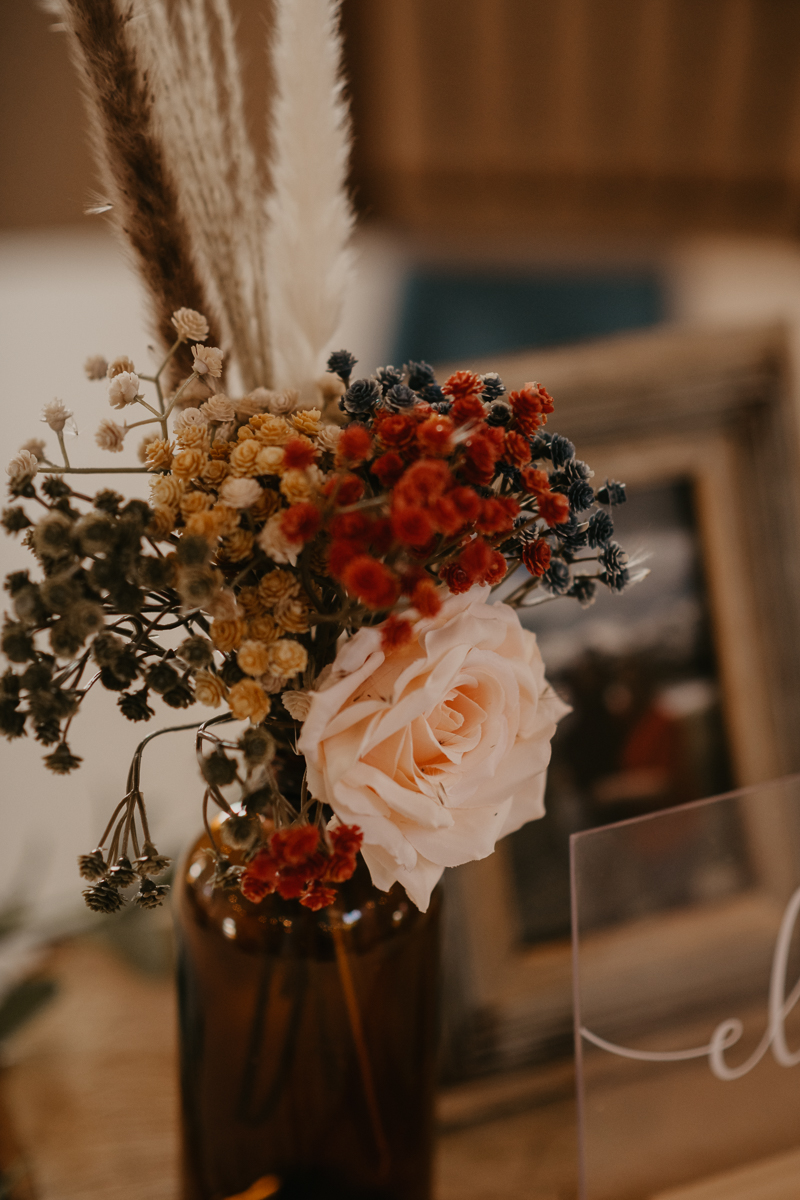 Magical DIY wedding reception decor at Kylan Barn in Delmar, Maryland by Britney Clause Photography