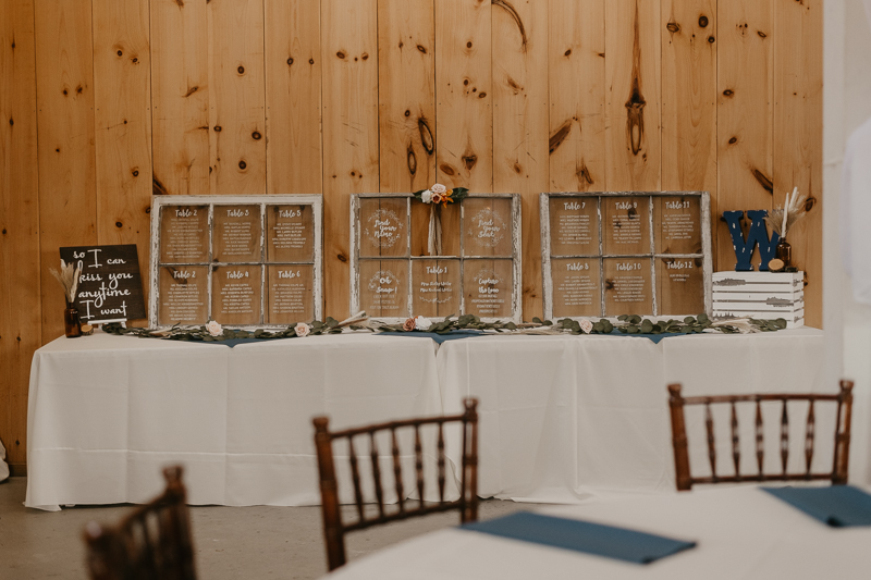 Magical DIY wedding reception decor at Kylan Barn in Delmar, Maryland by Britney Clause Photography