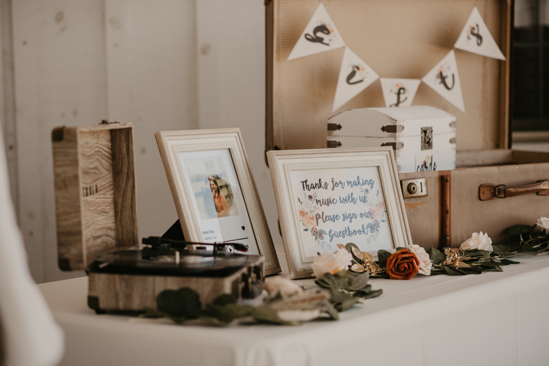 Magical DIY wedding reception decor at Kylan Barn in Delmar, Maryland by Britney Clause Photography