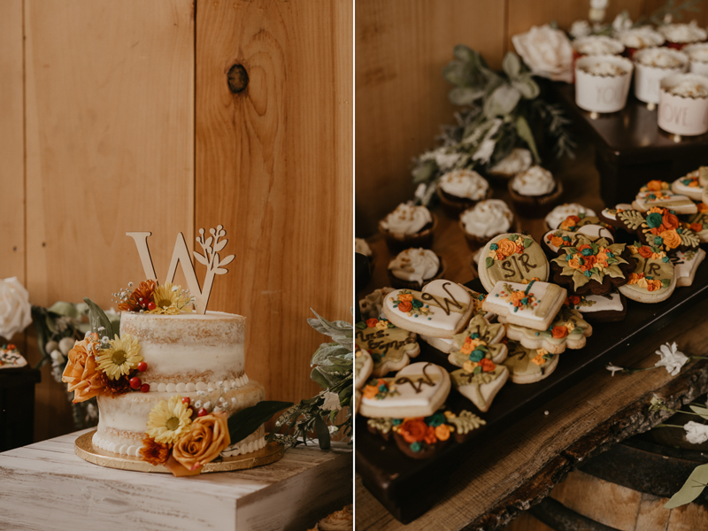 Magical DIY wedding reception decor at Kylan Barn in Delmar, Maryland by Britney Clause Photography