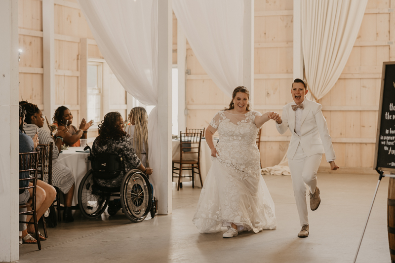 A fun wedding reception at Kylan Barn in Delmar, Maryland by Britney Clause Photography