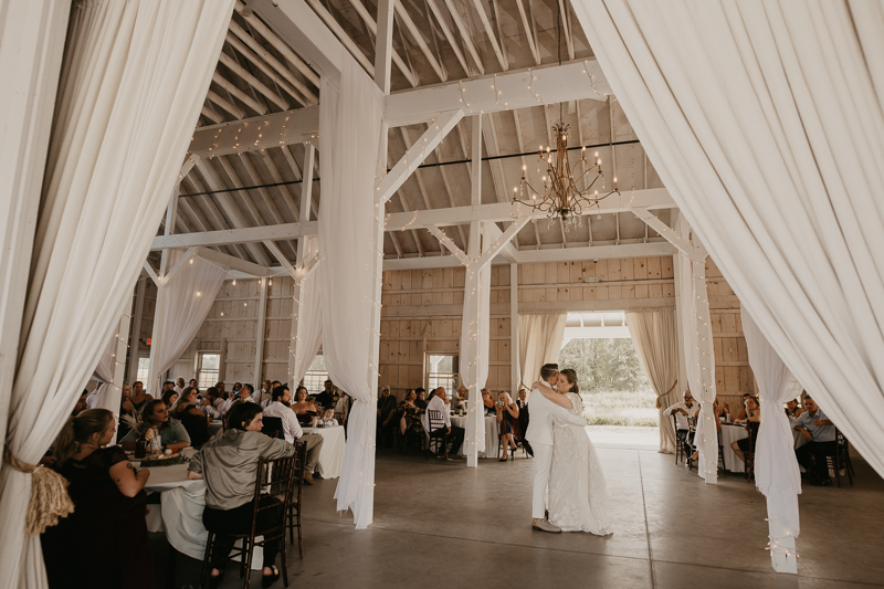 A fun wedding reception at Kylan Barn in Delmar, Maryland by Britney Clause Photography