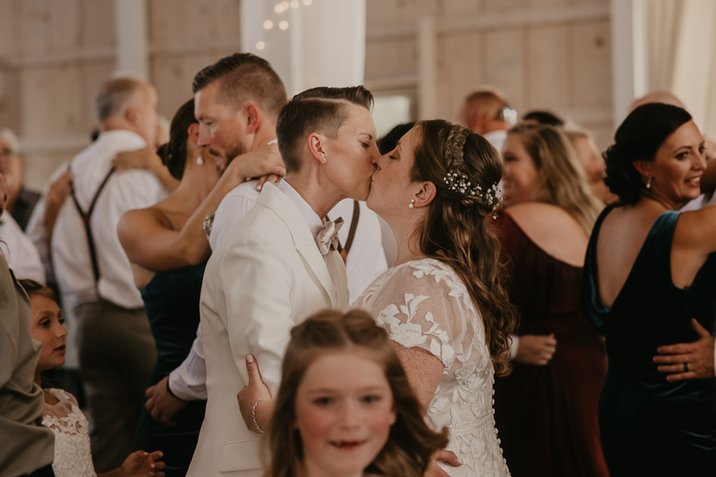 A fun wedding reception at Kylan Barn in Delmar, Maryland by Britney Clause Photography