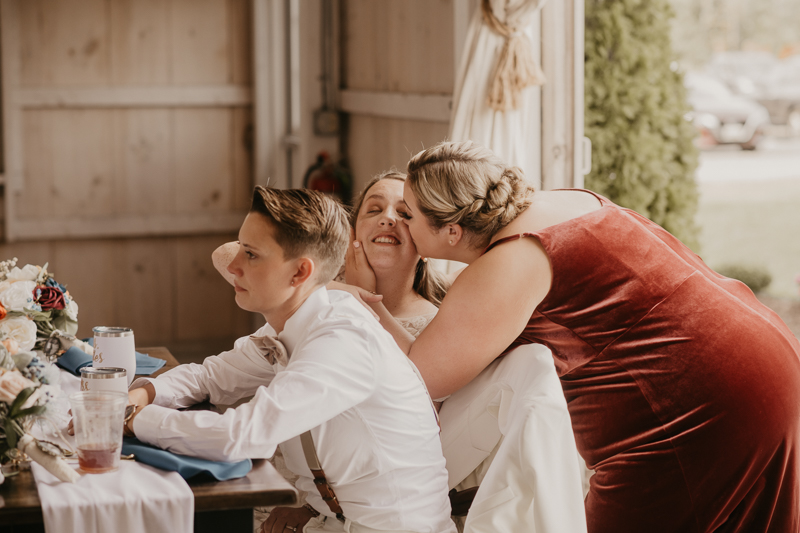 A fun wedding reception at Kylan Barn in Delmar, Maryland by Britney Clause Photography