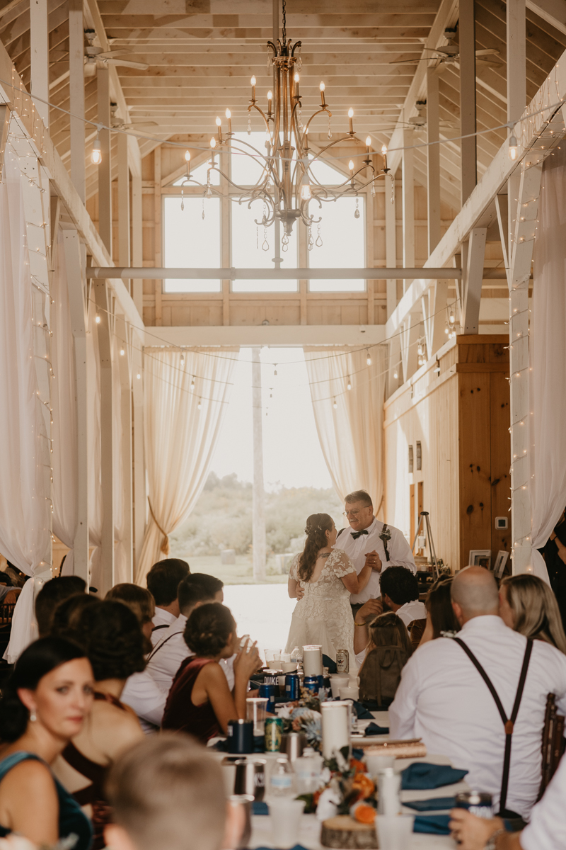 A fun wedding reception at Kylan Barn in Delmar, Maryland by Britney Clause Photography