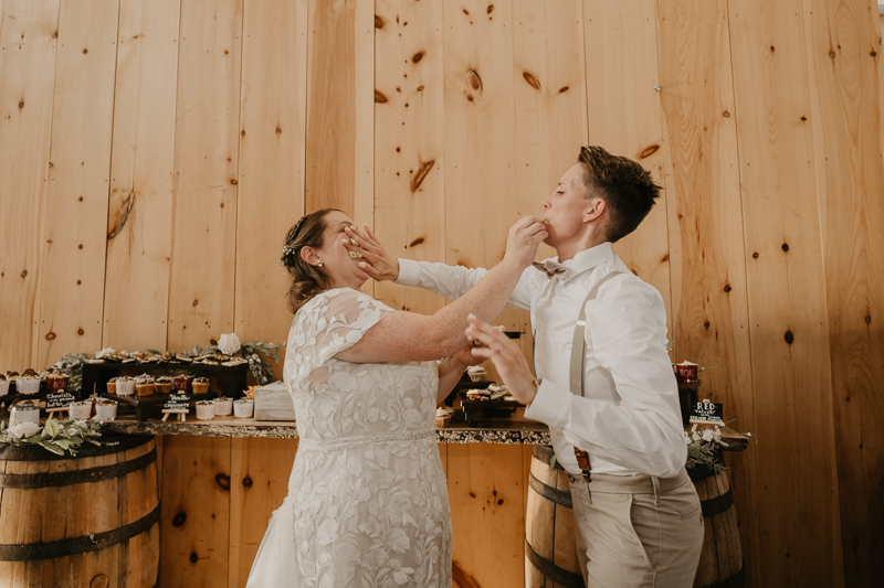 A fun wedding reception at Kylan Barn in Delmar, Maryland by Britney Clause Photography