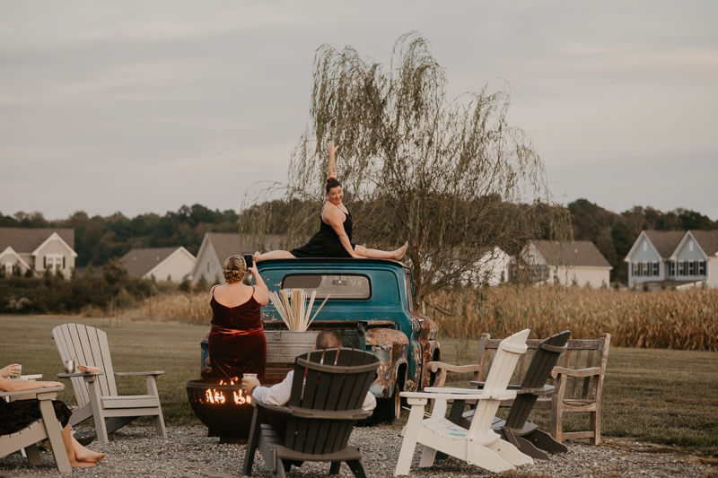 A fun wedding reception at Kylan Barn in Delmar, Maryland by Britney Clause Photography