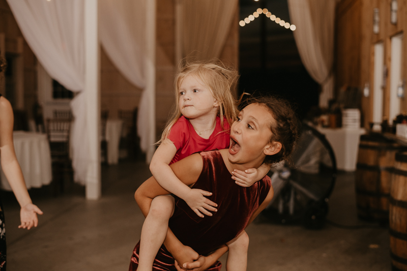 A fun wedding reception at Kylan Barn in Delmar, Maryland by Britney Clause Photography