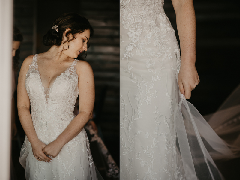 A bride getting ready for her wedding at The Hyatt Regency Chesapeake Bay, Maryland by Britney Clause Photography