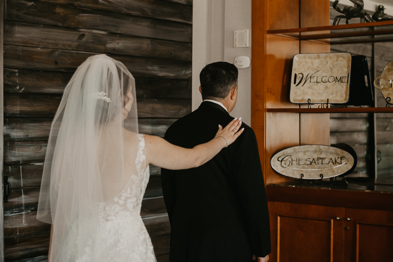 A bride getting ready for her wedding at The Hyatt Regency Chesapeake Bay, Maryland by Britney Clause Photography