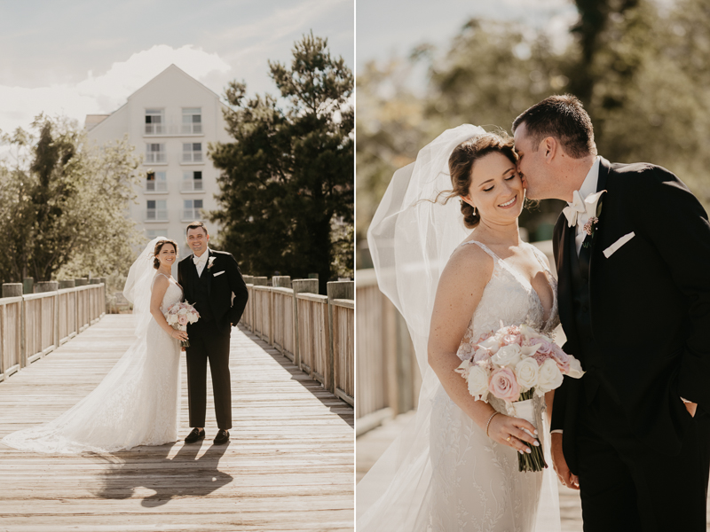 Stunning bride and groom wedding portraits at The Hyatt Regency Chesapeake Bay, Maryland by Britney Clause Photography