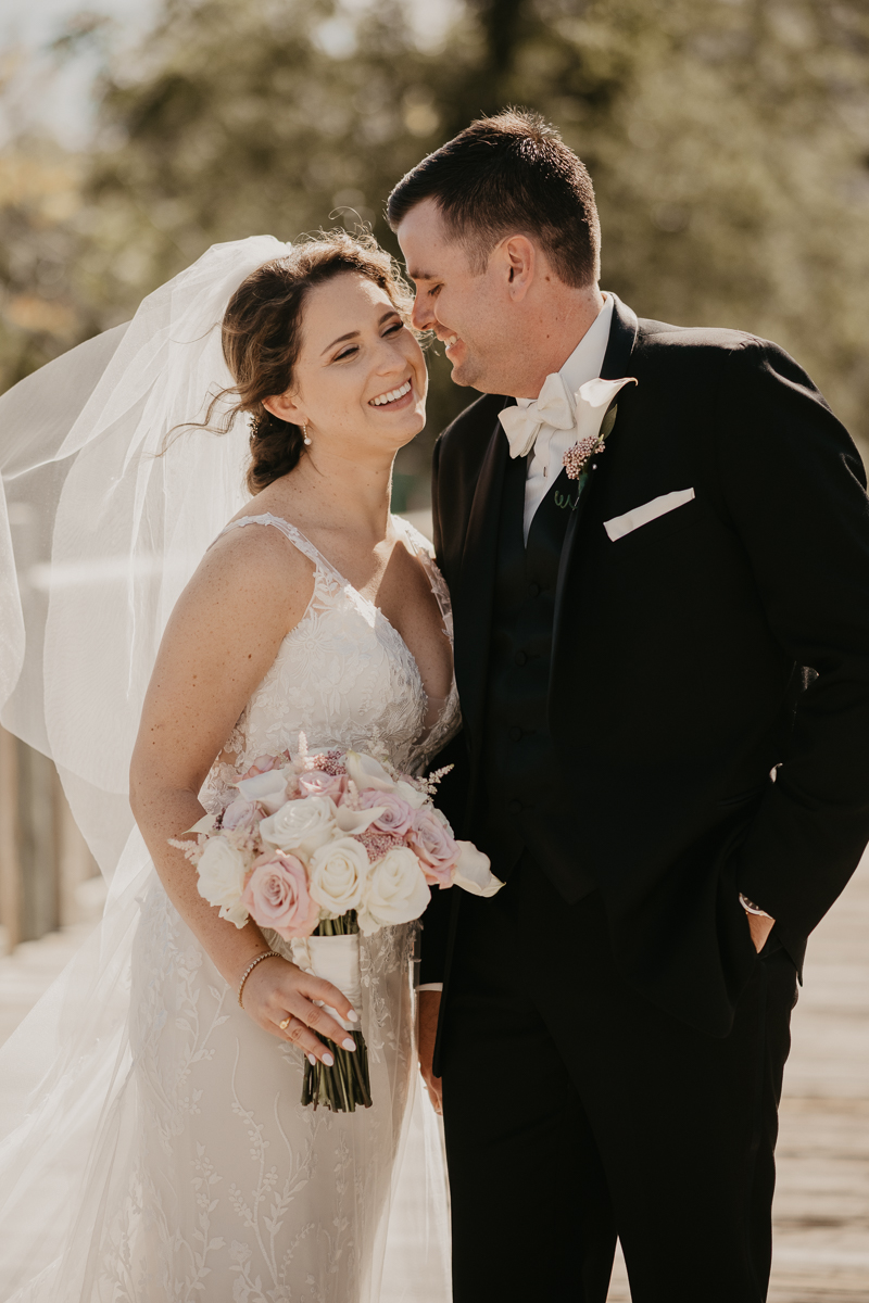 Stunning bride and groom wedding portraits at The Hyatt Regency Chesapeake Bay, Maryland by Britney Clause Photography