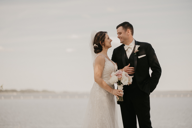 Stunning bride and groom wedding portraits at The Hyatt Regency Chesapeake Bay, Maryland by Britney Clause Photography