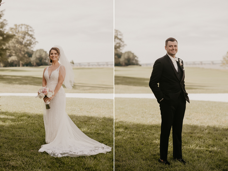 Stunning bride and groom wedding portraits at The Hyatt Regency Chesapeake Bay, Maryland by Britney Clause Photography