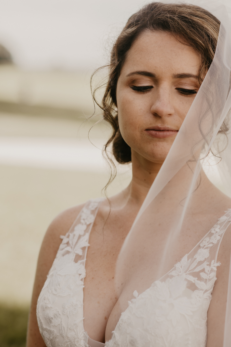 Stunning bride and groom wedding portraits at The Hyatt Regency Chesapeake Bay, Maryland by Britney Clause Photography