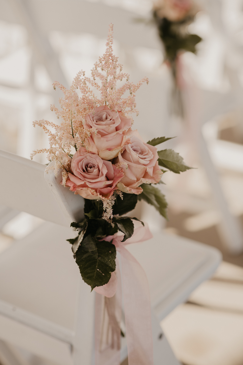 Amazing wedding ceremony detail florals by Belles Fleurs at The Hyatt Regency Chesapeake Bay, Maryland by Britney Clause Photography