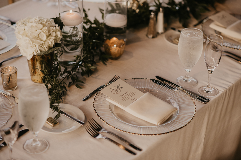 Magical wedding reception decor from Select Event Group and Belles Fleurs at The Hyatt Regency Chesapeake Bay, Maryland by Britney Clause Photography