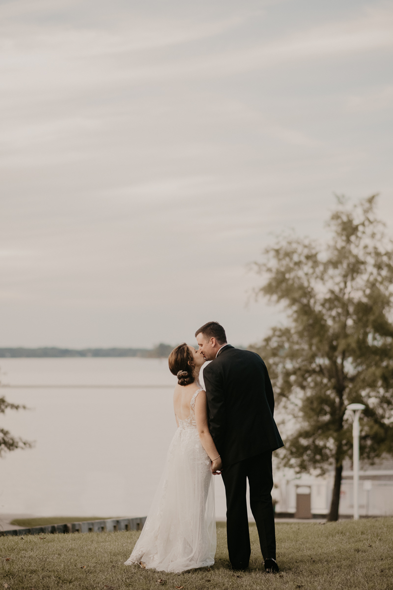 Stunning bride and groom wedding portraits at The Hyatt Regency Chesapeake Bay, Maryland by Britney Clause Photography