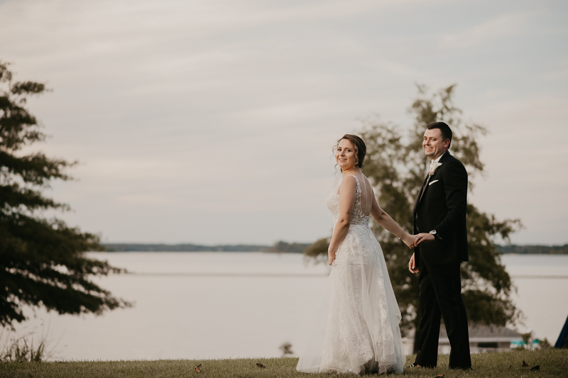 Stunning bride and groom wedding portraits at The Hyatt Regency Chesapeake Bay, Maryland by Britney Clause Photography