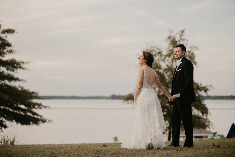 Stunning bride and groom wedding portraits at The Hyatt Regency Chesapeake Bay, Maryland by Britney Clause Photography