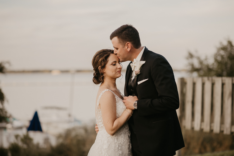 Stunning bride and groom wedding portraits at The Hyatt Regency Chesapeake Bay, Maryland by Britney Clause Photography