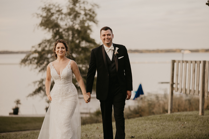 Stunning bride and groom wedding portraits at The Hyatt Regency Chesapeake Bay, Maryland by Britney Clause Photography