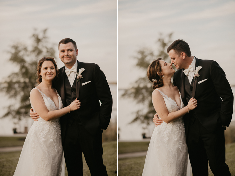 Stunning bride and groom wedding portraits at The Hyatt Regency Chesapeake Bay, Maryland by Britney Clause Photography