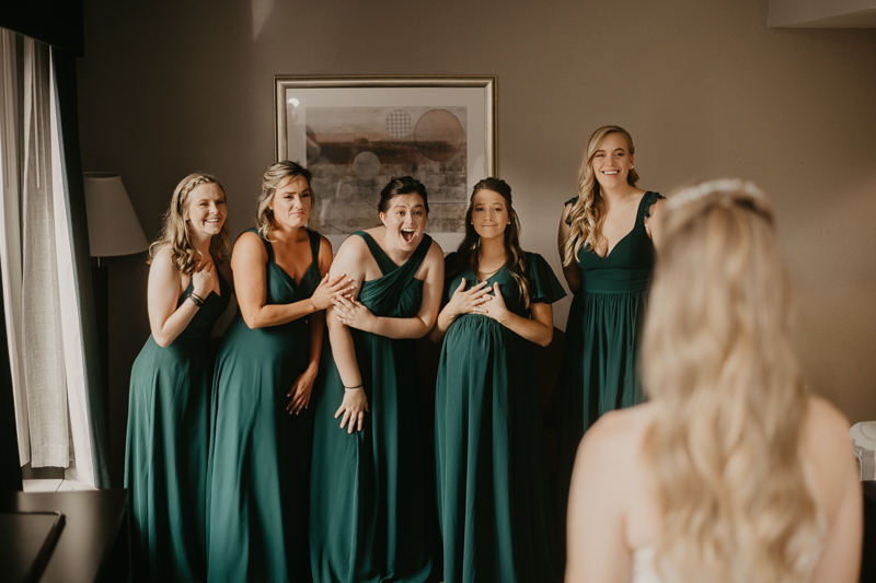 A bride getting ready for her wedding at the Vineyards of Mary's Meadow in Darlington, Maryland by Britney Clause Photography