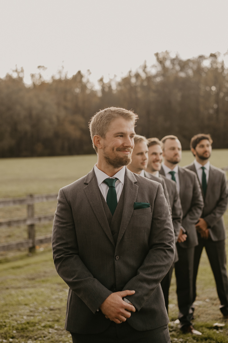 Amazing vineyard wedding ceremony at the Vineyards of Mary's Meadow in Darlington, Maryland by Britney Clause Photography