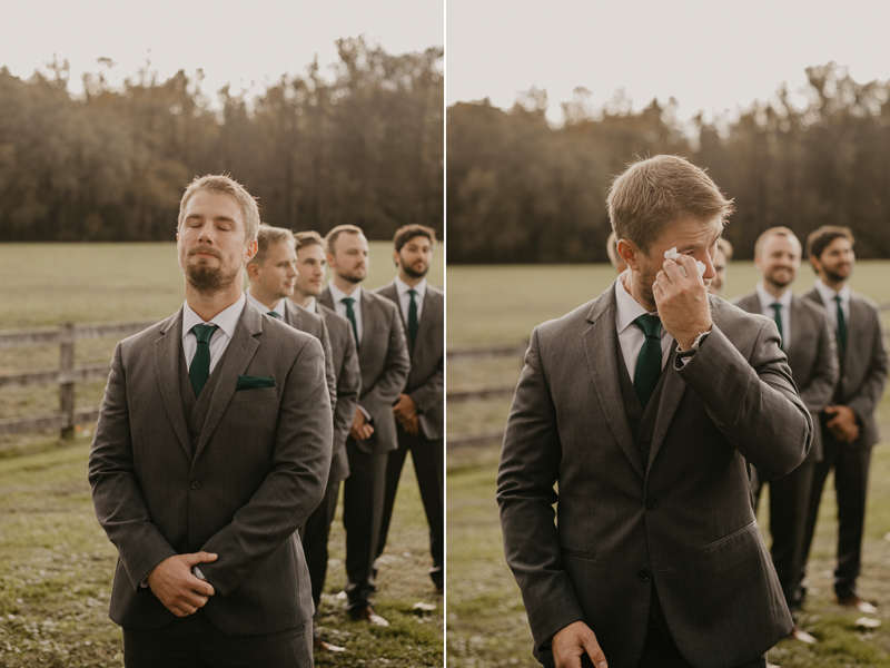 Amazing vineyard wedding ceremony at the Vineyards of Mary's Meadow in Darlington, Maryland by Britney Clause Photography