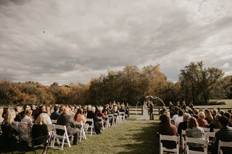 Amazing vineyard wedding ceremony at the Vineyards of Mary's Meadow in Darlington, Maryland by Britney Clause Photography