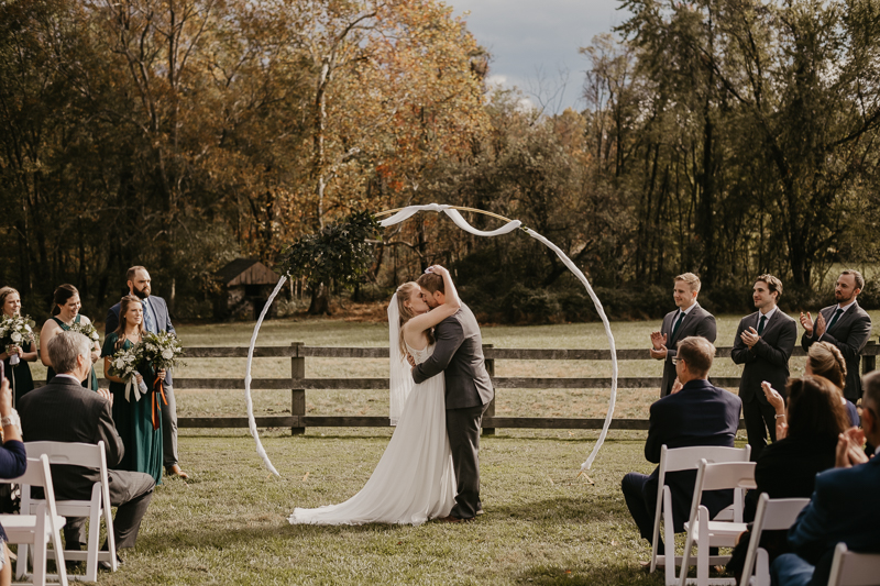 Amazing vineyard wedding ceremony at the Vineyards of Mary's Meadow in Darlington, Maryland by Britney Clause Photography