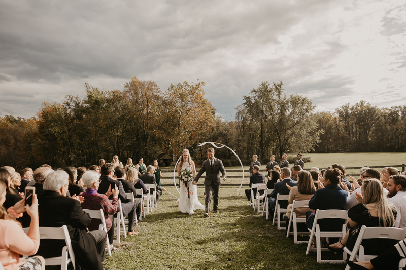 Amazing vineyard wedding ceremony at the Vineyards of Mary's Meadow in Darlington, Maryland by Britney Clause Photography