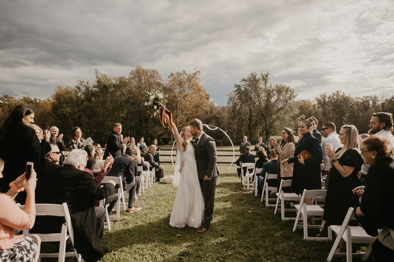 Amazing vineyard wedding ceremony at the Vineyards of Mary's Meadow in Darlington, Maryland by Britney Clause Photography