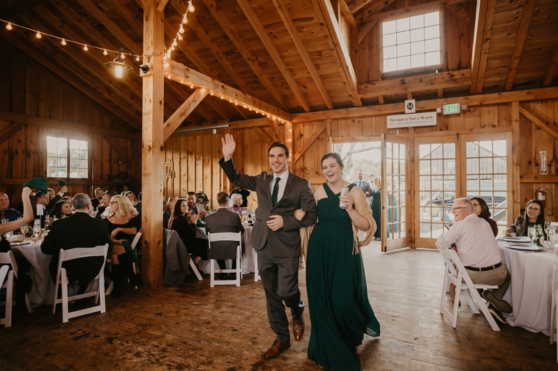 A fun evening wedding reception at the Vineyards of Mary's Meadow in Darlington, Maryland by Britney Clause Photography