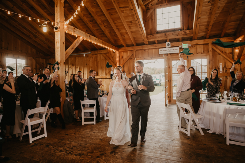 A fun evening wedding reception at the Vineyards of Mary's Meadow in Darlington, Maryland by Britney Clause Photography