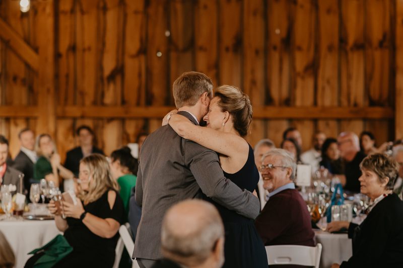 A fun evening wedding reception at the Vineyards of Mary's Meadow in Darlington, Maryland by Britney Clause Photography