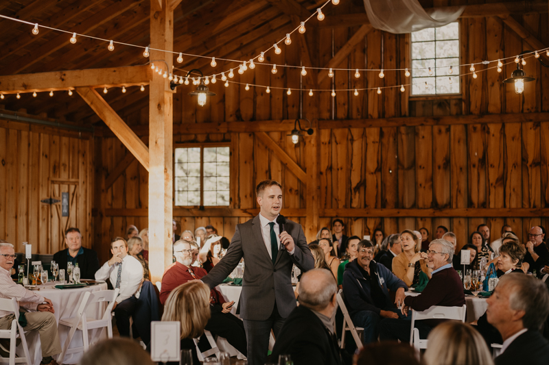 A fun evening wedding reception at the Vineyards of Mary's Meadow in Darlington, Maryland by Britney Clause Photography