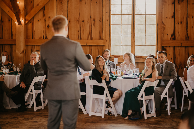 A fun evening wedding reception at the Vineyards of Mary's Meadow in Darlington, Maryland by Britney Clause Photography