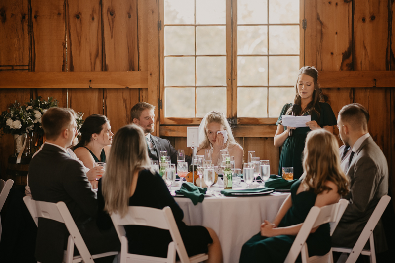 A fun evening wedding reception at the Vineyards of Mary's Meadow in Darlington, Maryland by Britney Clause Photography