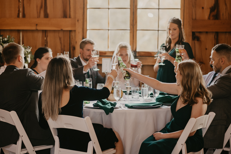 A fun evening wedding reception at the Vineyards of Mary's Meadow in Darlington, Maryland by Britney Clause Photography