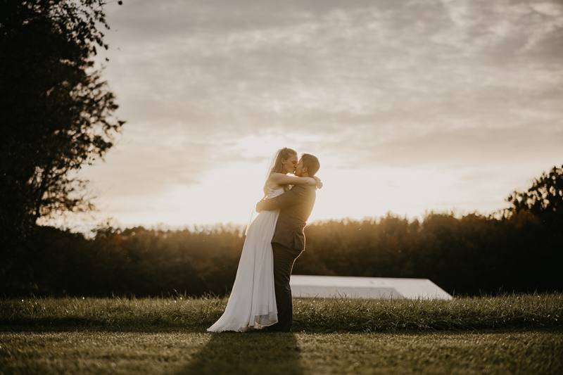 Stunning bride and groom wedding portraits at the Vineyards of Mary's Meadow in Darlington, Maryland by Britney Clause Photography