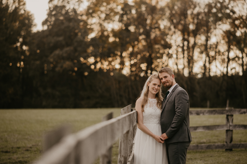 Stunning bride and groom wedding portraits at the Vineyards of Mary's Meadow in Darlington, Maryland by Britney Clause Photography