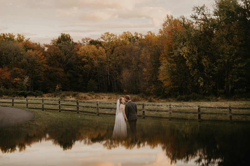 Stunning bride and groom wedding portraits at the Vineyards of Mary's Meadow in Darlington, Maryland by Britney Clause Photography