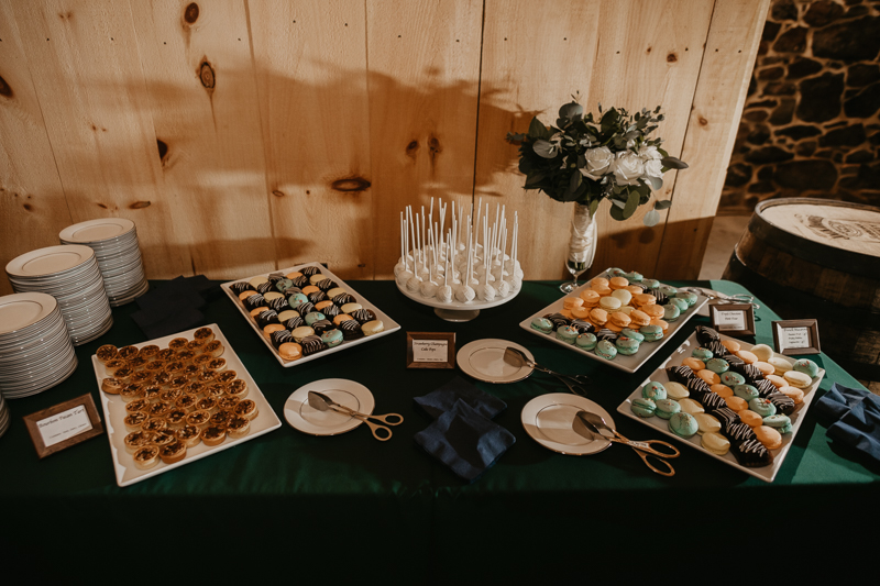 Magical wedding reception decor at the Vineyards of Mary's Meadow in Darlington, Maryland by Britney Clause Photography