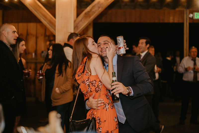 A fun evening wedding reception at the Vineyards of Mary's Meadow in Darlington, Maryland by Britney Clause Photography