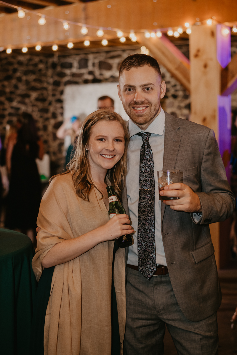 A fun evening wedding reception at the Vineyards of Mary's Meadow in Darlington, Maryland by Britney Clause Photography