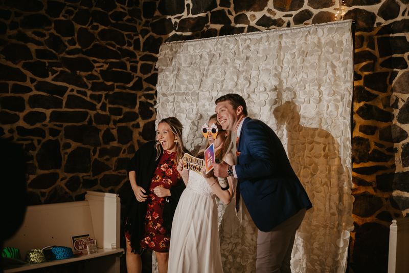 A fun evening wedding reception at the Vineyards of Mary's Meadow in Darlington, Maryland by Britney Clause Photography